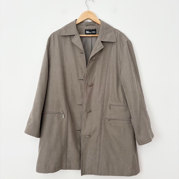 Vintage faux suede trench coat - Picture 4 of 8